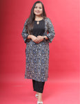 Blue & Black Printed Kurta