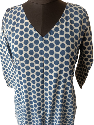 Indigo Polka Dot Cotton Kurta