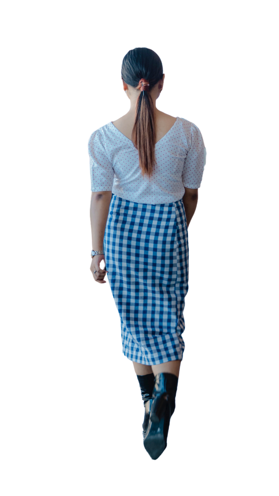 Blue gingham Printed Skirt