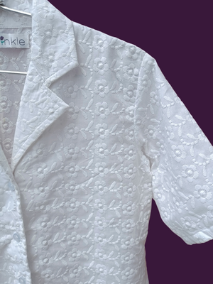 White Cotton Shirt with Chikankari work