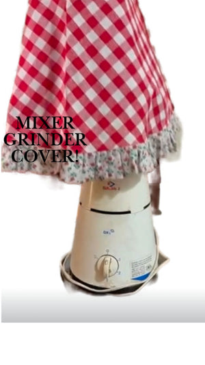 Gingham Print Cover for Mixer Grinder