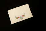 Fabric Pouch with floral embroidery