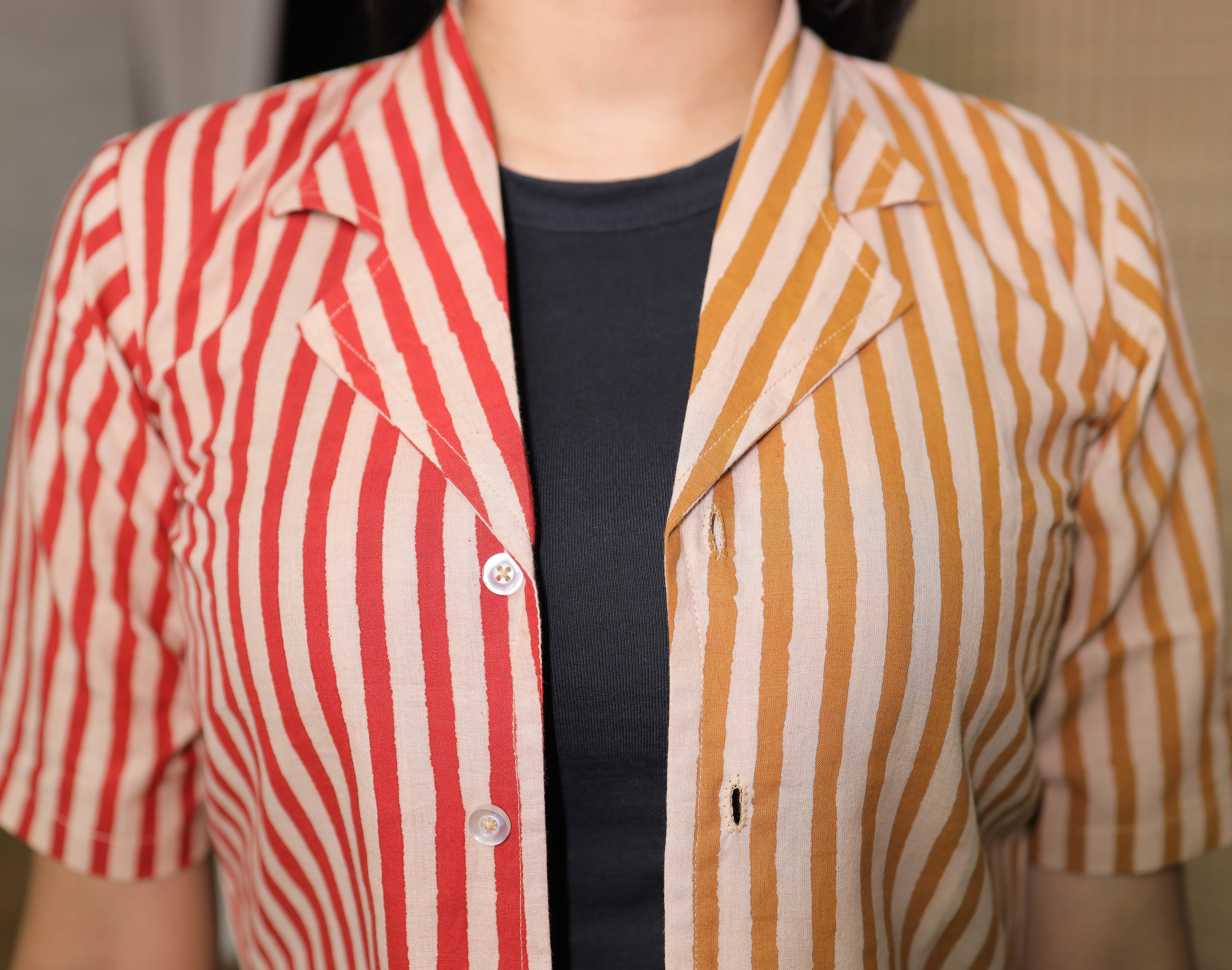 Half & Half Striped Shirt