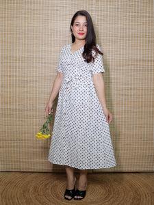 White & Black Polka Dot Button-down Dress Periwinkle Fashion White & Black Polka Dot Button-down Dress Periwinkle Fashion