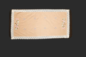 Beige Runner with multicolour floral embroidery