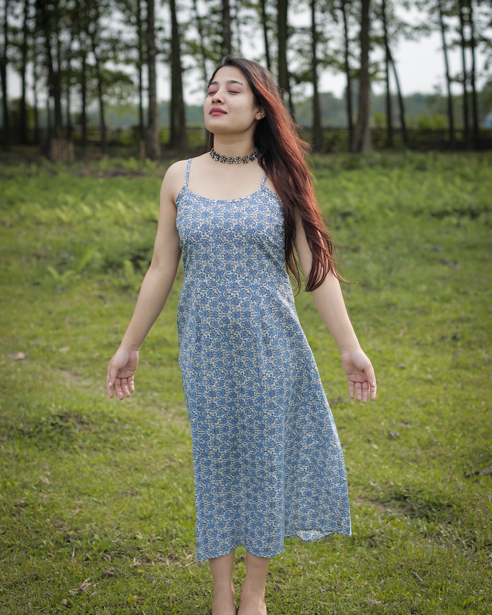 Udaan - A line sleeveless cotton bagru printed dress. – Kami Kubi