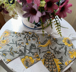 Grey & Yellow Floral Printed Double-layered Mask