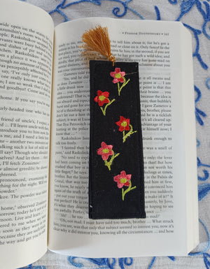Set of 4: Hand embroidered bookmarks