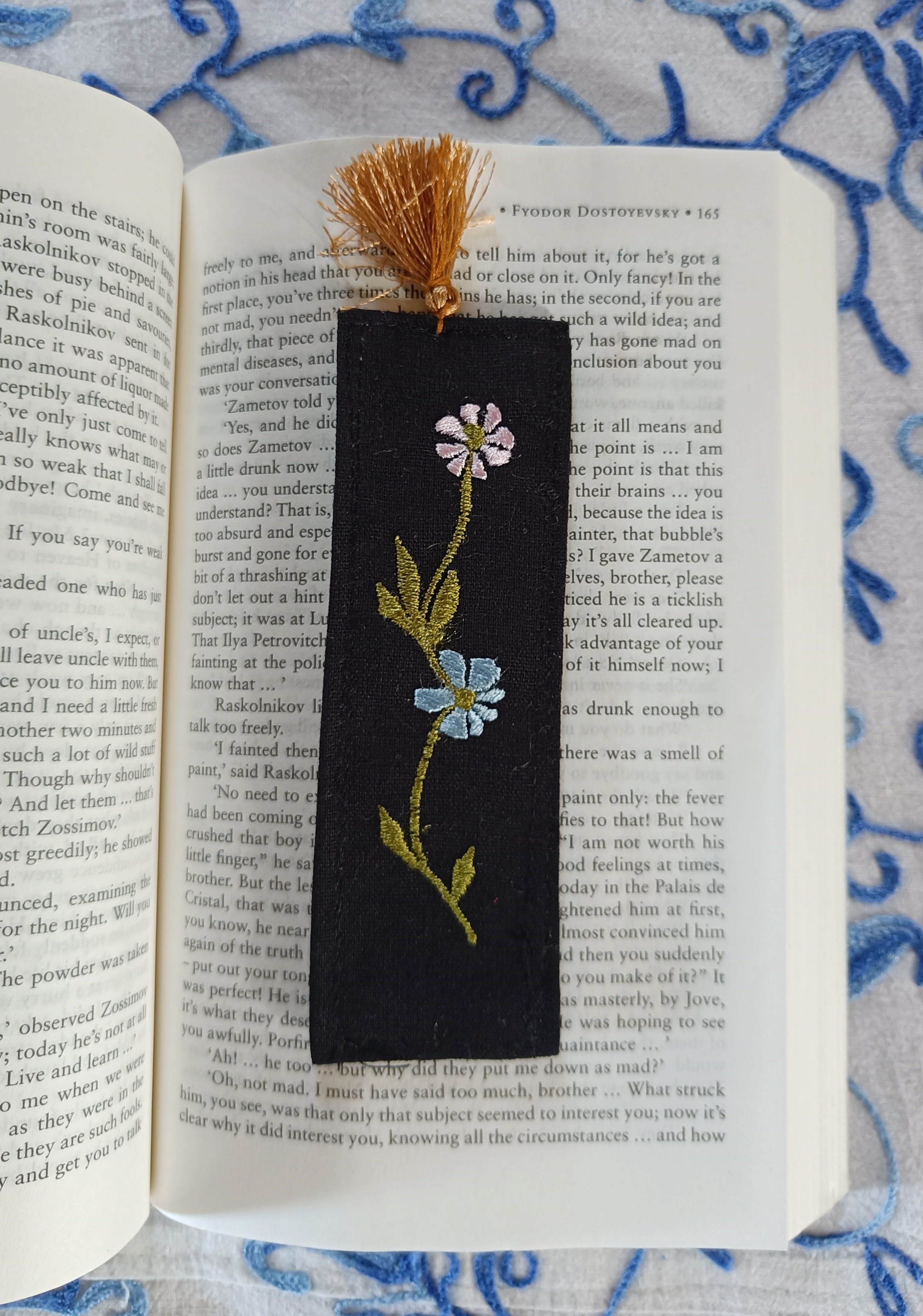 Set of 4: Hand embroidered bookmarks