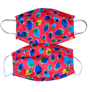 Red Printed Children's Reusable Double layered cotton masks