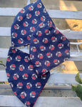 Navy Blue Printed Floral Cotton Mask